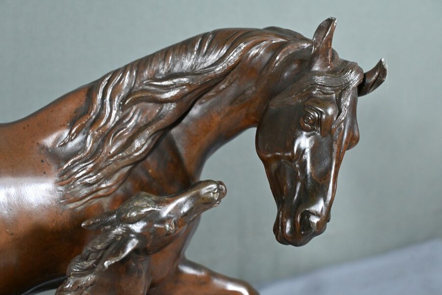 Régule, Cheval et son Poulain, signé E. Loiseau – Début XXe – Image 6