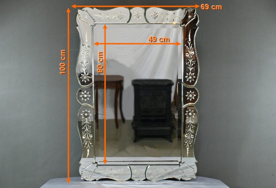 Miroir Vénitien en Verre de Murano, Italie – Début XXe    – Image 13