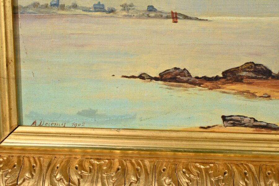Peinture à l’Huile, signée A.Derémy – 1902 – Image 12