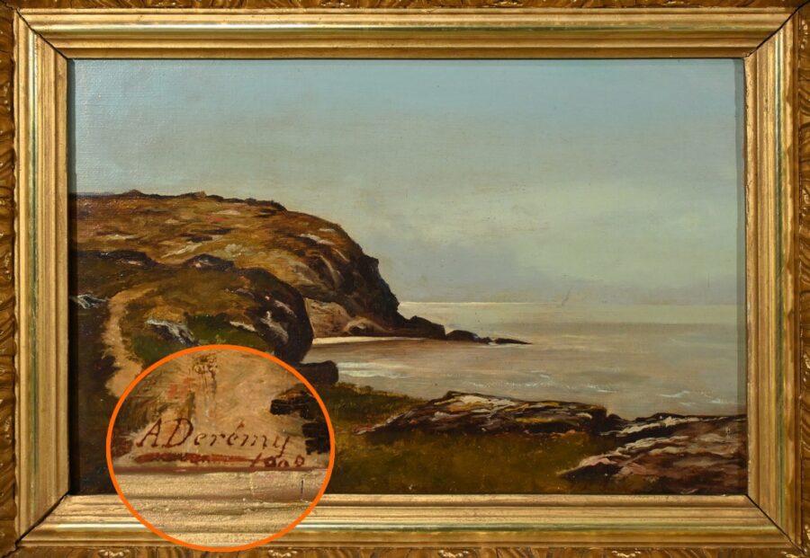 Peinture à l’Huile, signée A.Derémy – 1902 – Image 6