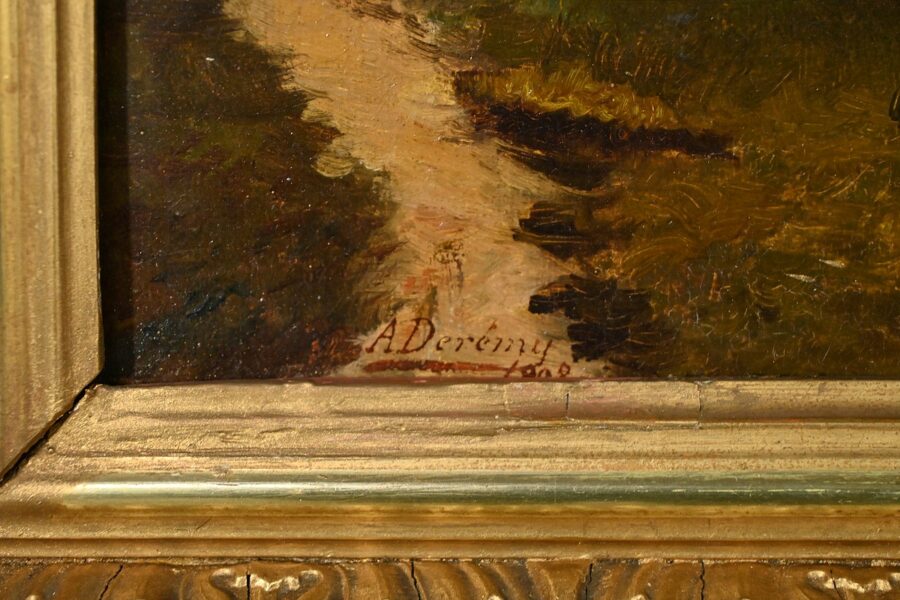 Peinture à l’Huile, signée A.Derémy – 1902 – Image 8