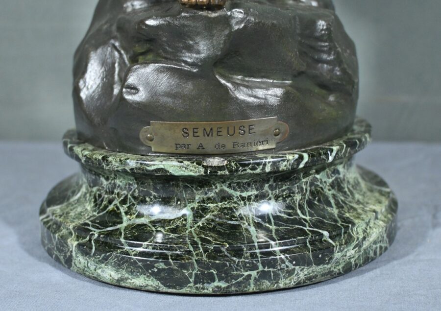 Sculpture en Régule, « Semeuse », signée A. de Ranieri – Milieu XXe – Image 14
