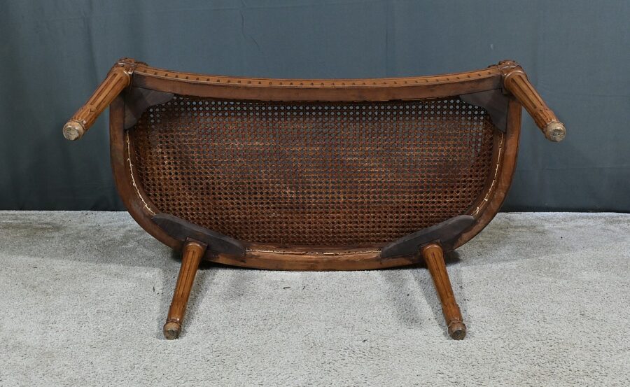 Banquette Corbeille en Noyer, style Louis XVI - 2ème partie XIXe – Image 17