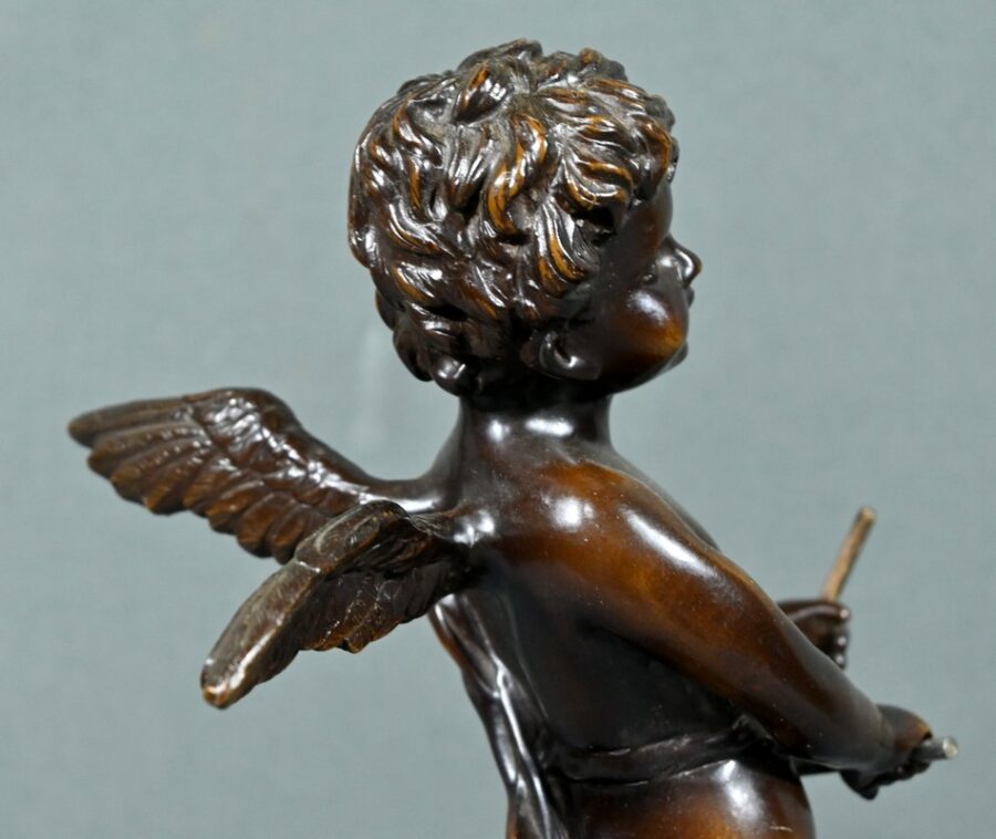 Bronze Putto au Tambourin, signé A.Moreau – Fin XIXe – Image 14