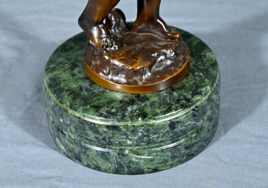 Bronze Putto au Tambourin, signé A.Moreau – Fin XIXe – Image 15