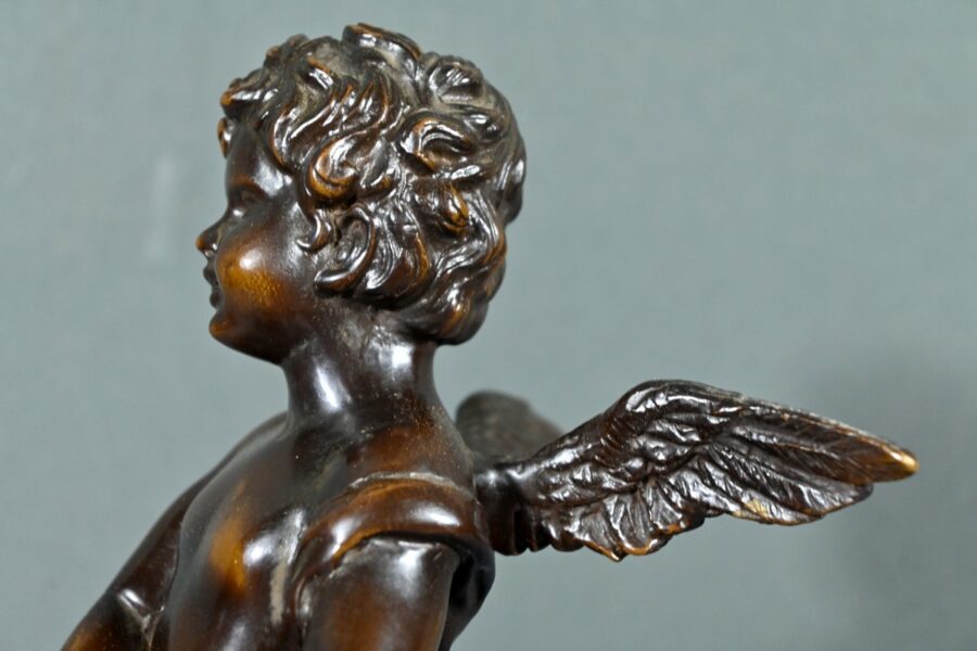 Bronze Putto au Tambourin, signé A.Moreau – Fin XIXe – Image 18