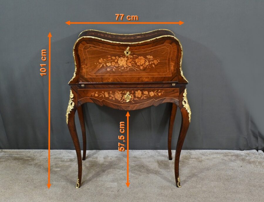 Bureau de Dame en Palissandre, style Louis XV – 2ème Partie XIXe – Image 28