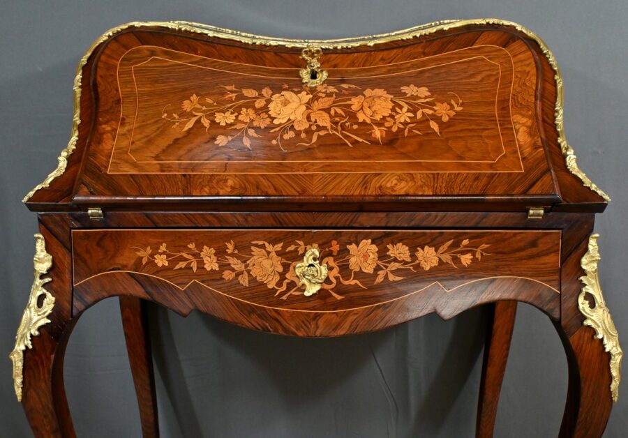 Bureau de Dame en Palissandre, style Louis XV – 2ème Partie XIXe – Image 6