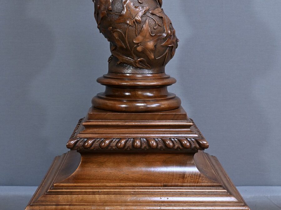 Importante Colonne Pivotante en Noyer massif - 1900 – Image 9