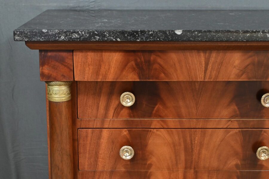 Petite Commode Chiffonnière en Acajou, style Empire – 1ère partie XXe – Image 6