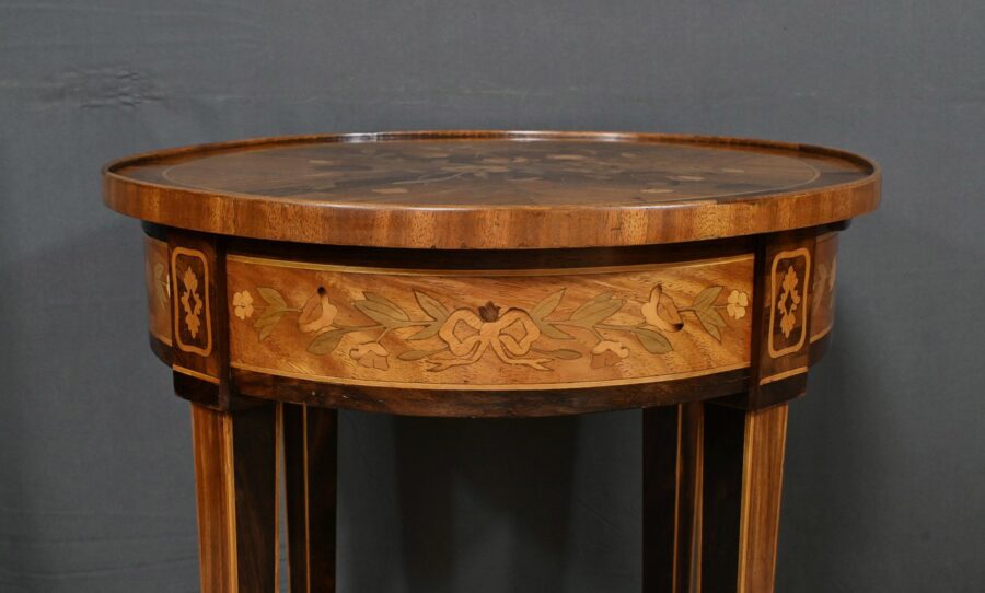 Petite Table de Salon en Marqueterie, style Louis XVI - Fin XIXe – Image 8