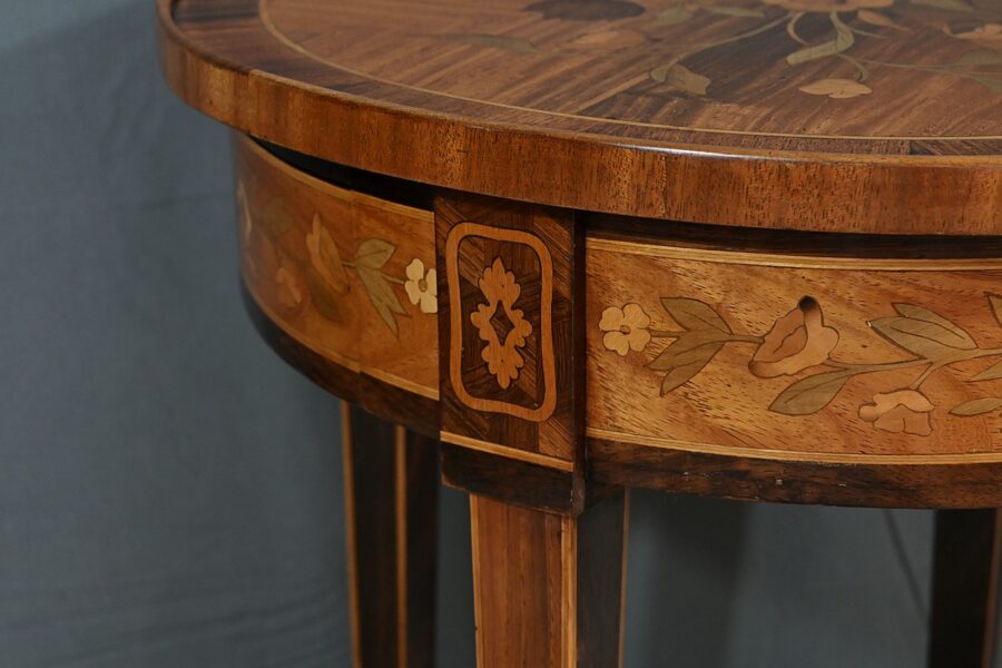 Petite Table de Salon en Marqueterie, style Louis XVI - Fin XIXe – Image 9