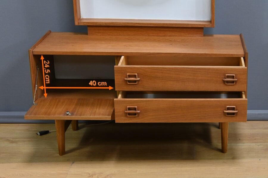 Coiffeuse Scandinave en Teck – 1960 – Image 23