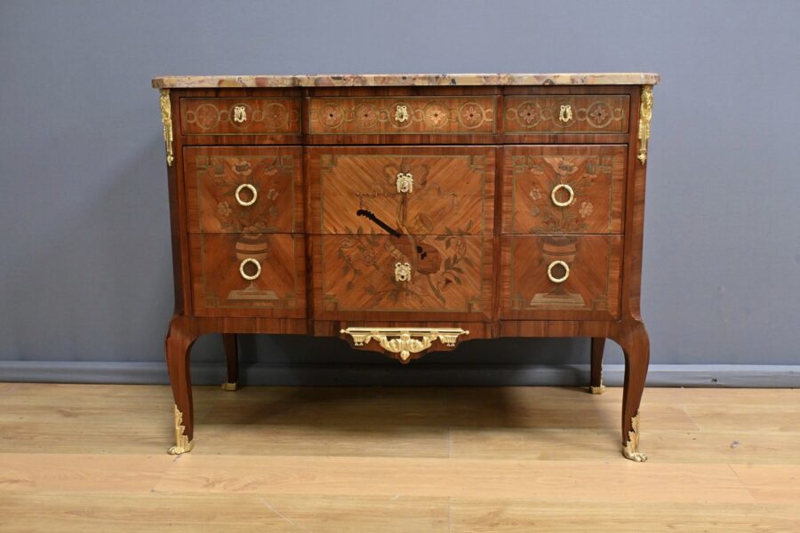 Commode Sauteuse en Bois de Rose et Palissandre, style Transition Louis XV / Louis XVI – Début XXe – Image 7