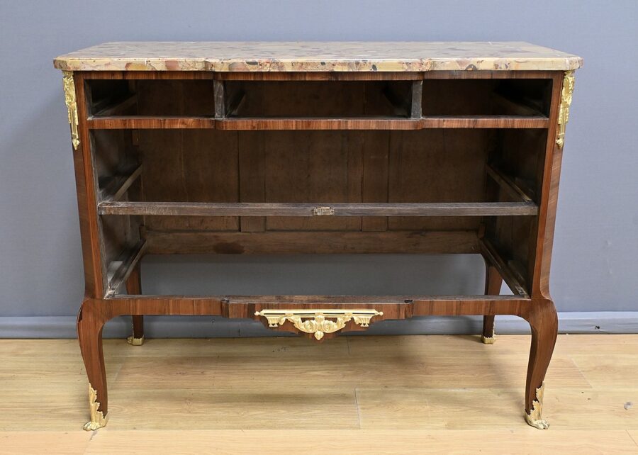 Commode Sauteuse en Bois de Rose et Palissandre, style Transition Louis XV / Louis XVI – Début XXe – Image 20