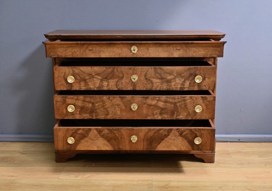 Commode en Ronce de Noyer, époque Restauration - 1re partie XIXe – Image 13