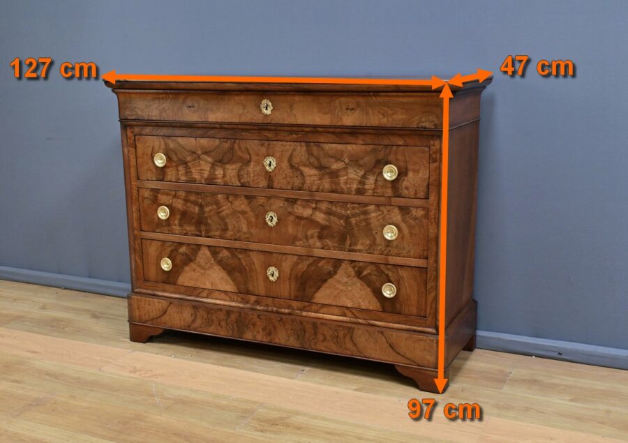 Commode en Ronce de Noyer, époque Restauration - 1re partie XIXe – Image 16