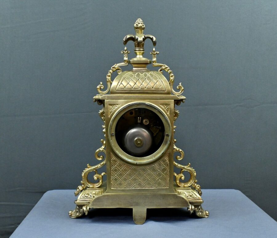 Pendule en Bronze Doré, style Louis XIV – Milieu XXe – Image 18