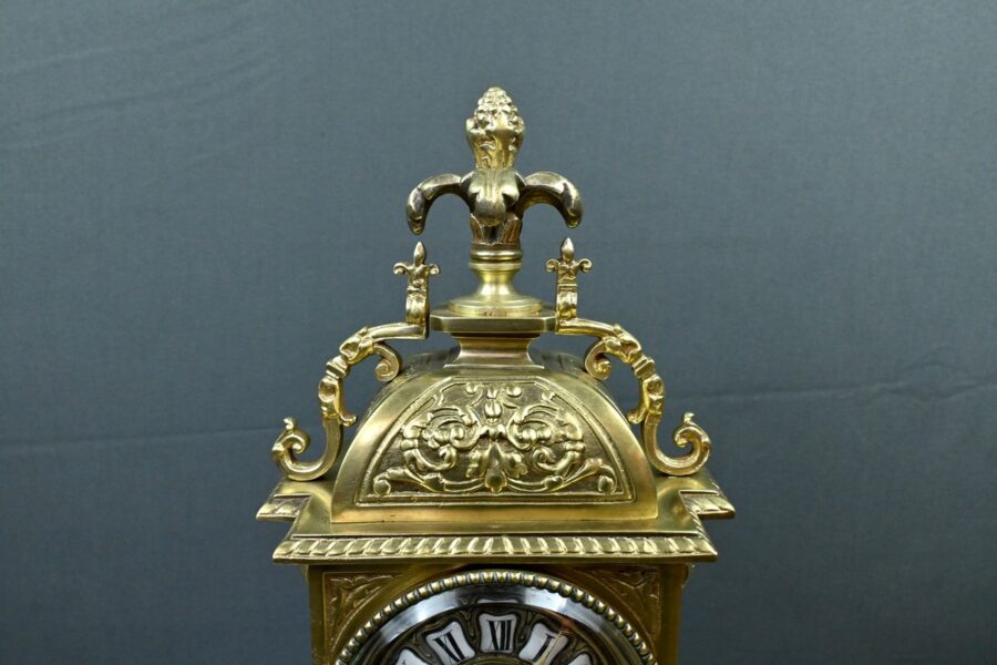 Pendule en Bronze Doré, style Louis XIV – Milieu XXe – Image 4