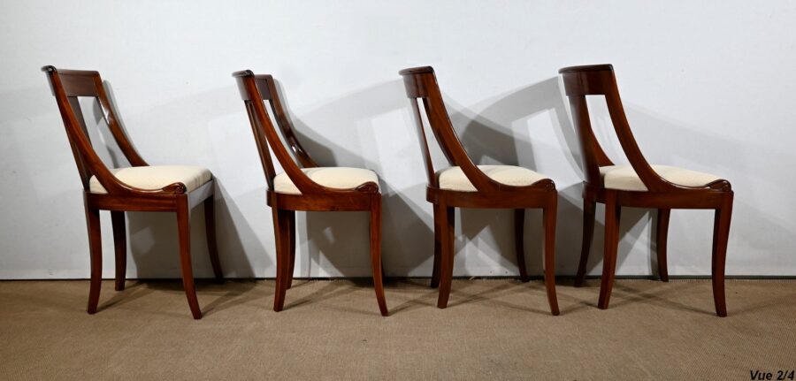 Suite de 4 Chaises Gondole en Acajou - Début XXe – Image 10