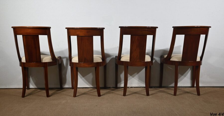 Suite de 4 Chaises Gondole en Acajou - Début XXe – Image 15