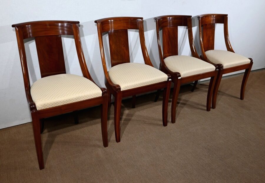 Suite de 4 Chaises Gondole en Acajou - Début XXe – Image 2
