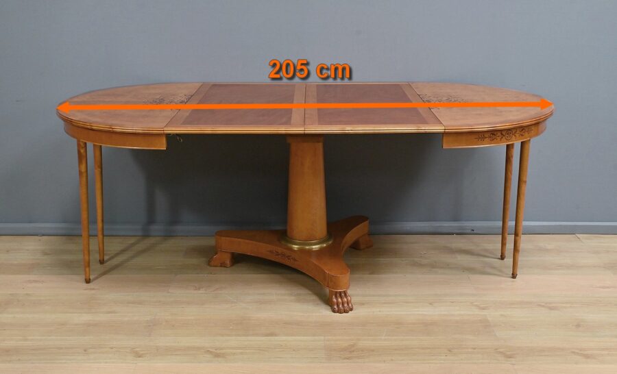 Table Ronde à Allonges en Érable moucheté, style Charles X - 1940 – Image 16