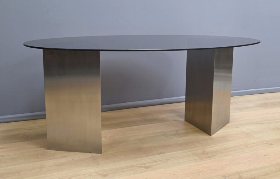Table Ovale en Verre Fumé - 1960 – Image 2