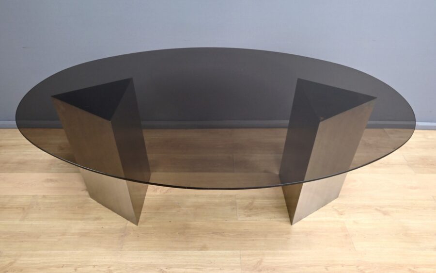 Table Ovale en Verre Fumé - 1960 – Image 4