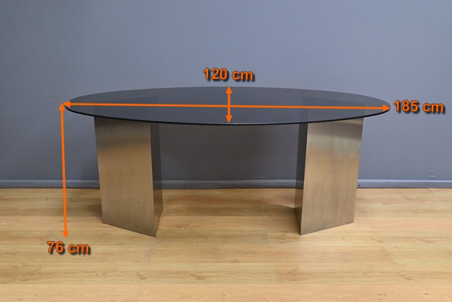 Table Ovale en Verre Fumé - 1960 – Image 8
