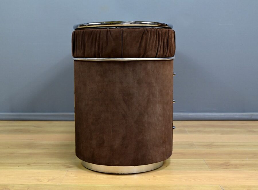 Coiffeuse et son Pouf en Nubuck, design Italien – 1970 – Image 14