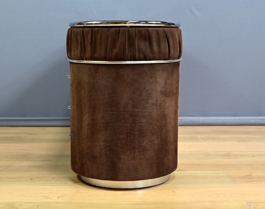 Coiffeuse et son Pouf en Nubuck, design Italien – 1970 – Image 15