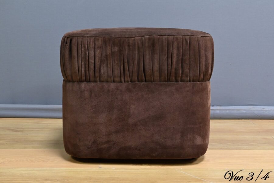Coiffeuse et son Pouf en Nubuck, design Italien – 1970 – Image 22