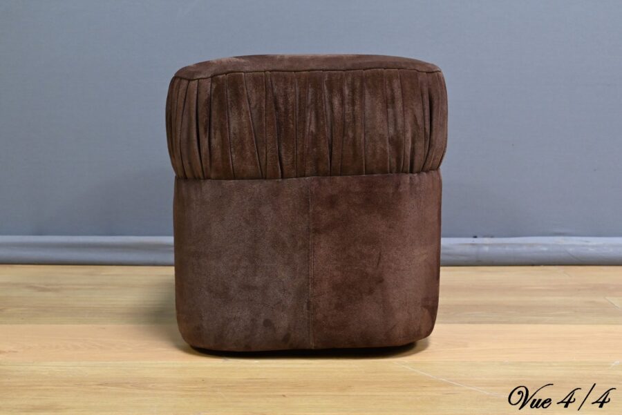 Coiffeuse et son Pouf en Nubuck, design Italien – 1970 – Image 23