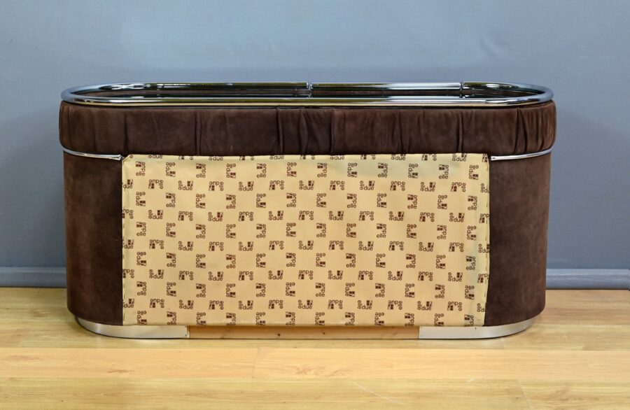 Coiffeuse et son Pouf en Nubuck, design Italien – 1970 – Image 30