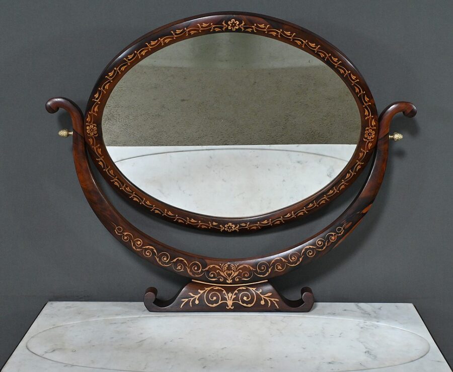 Coiffeuse en Palissandre et Marqueterie, époque Charles X - Début XIXe – Image 5