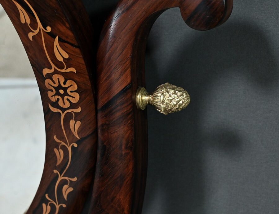 Coiffeuse en Palissandre et Marqueterie, époque Charles X - Début XIXe – Image 7