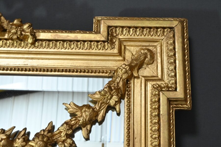 Miroir en Bois Doré, style Louis XVI - 2ème partie XIXe – Image 9