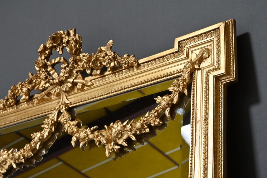 Miroir en Bois Doré, style Louis XVI - 2ème partie XIXe – Image 10
