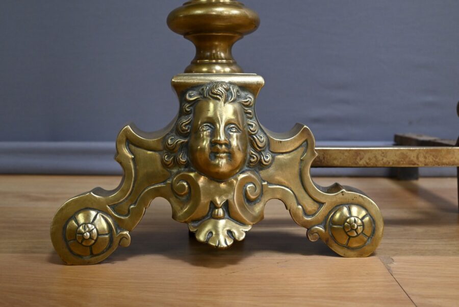 Paire de Chenets en Bronze Doré - 1ère Partie XIXe – Image 10