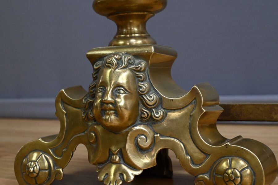 Paire de Chenets en Bronze Doré - 1ère Partie XIXe – Image 11