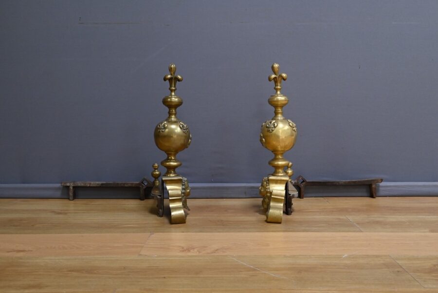 Paire de Chenets en Bronze Doré - 1ère Partie XIXe – Image 12