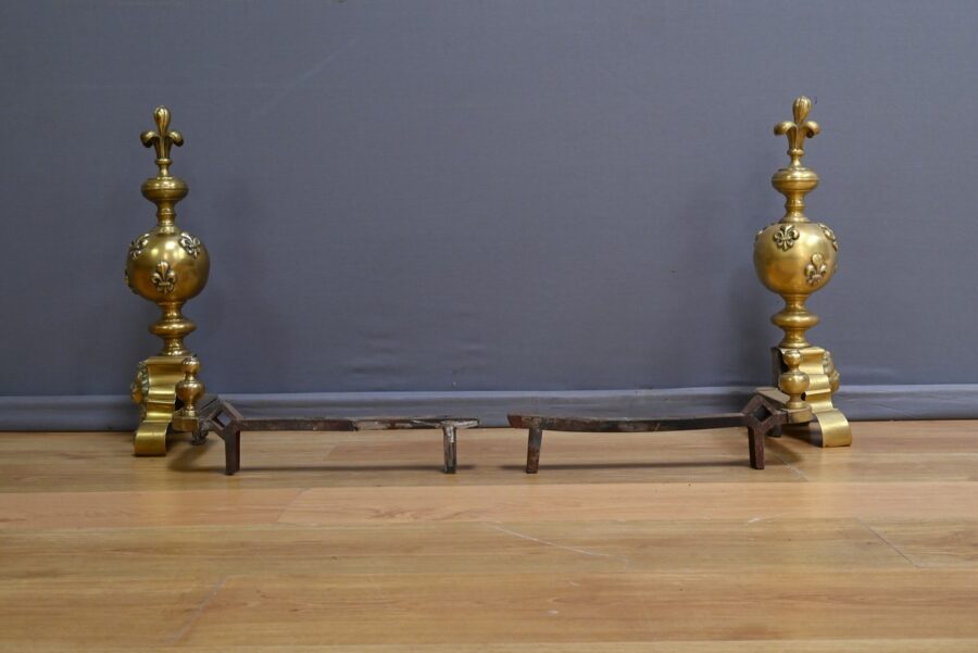 Paire de Chenets en Bronze Doré - 1ère Partie XIXe – Image 13
