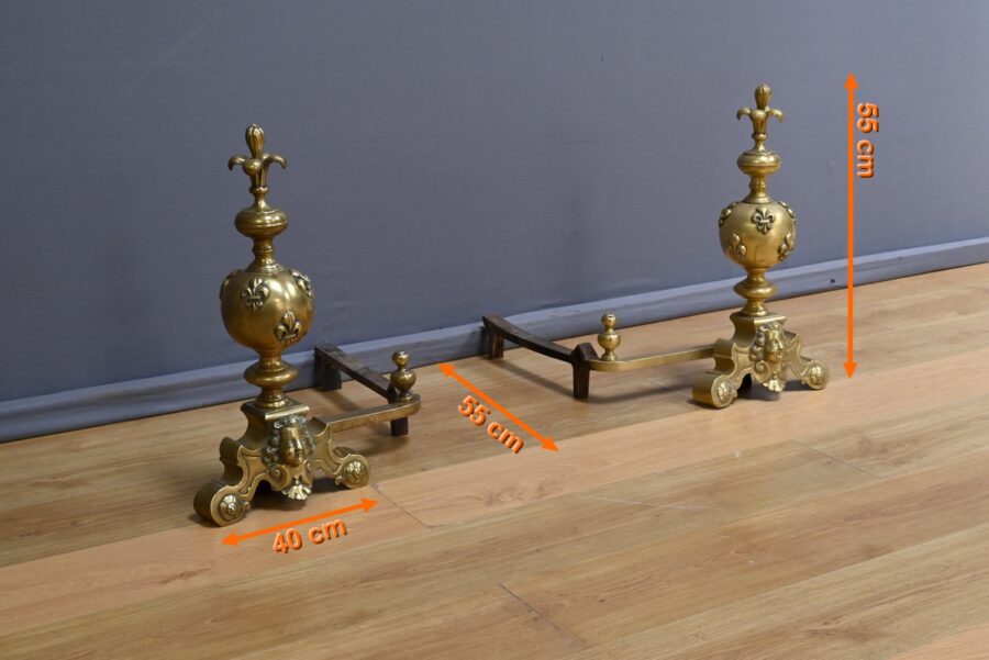 Paire de Chenets en Bronze Doré - 1ère Partie XIXe – Image 15