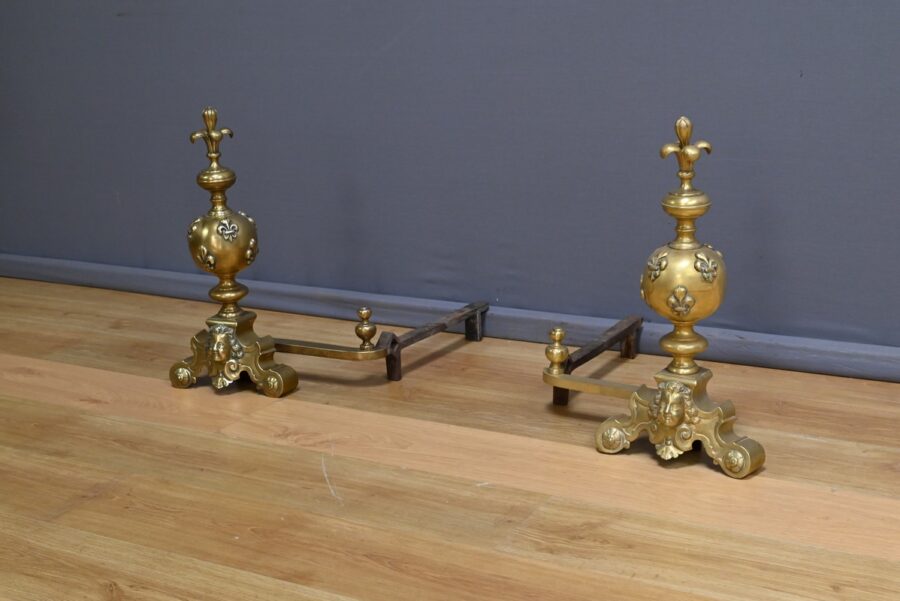 Paire de Chenets en Bronze Doré - 1ère Partie XIXe – Image 4