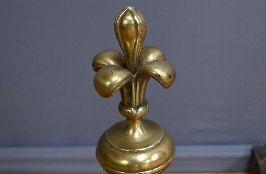 Paire de Chenets en Bronze Doré - 1ère Partie XIXe – Image 7