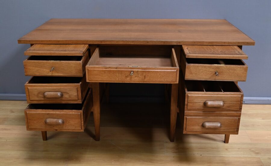 Bureau à Caissons en Chêne massif, établissements Régy - 1940 – Image 18